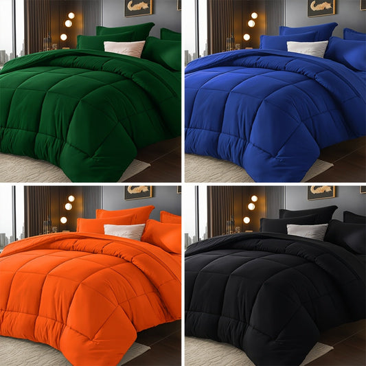 5/7pcs Luxurious Checkered Comforter, Soft Microfiber, Breathable, Easy Care for All Seasons, Bedding Set with Down Alternative Comforter, Sheets, Pillowcases & Shams, Queen And King Size Bedroom Decor And Accessories Many Colors Available