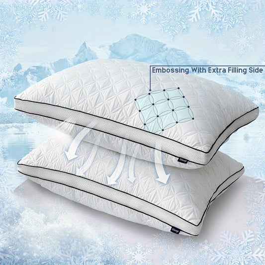 1/2pcs Set Of Fluffy Pillow Cores, Three-dimensional Support And Non-collapsing Pillows, Soft As Clouds To Fit The Curves Of Your Head, Suitable For Napping In The Living Room, Deep Sleep In The Bedroom, Hotel Travel, Outdoor Camping
